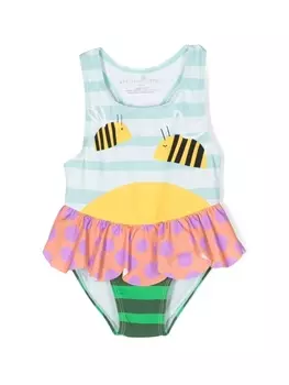 Stella McCartney Kids купальник с принтом, синий