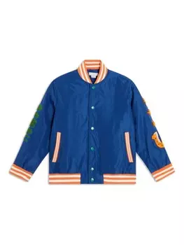 Stella McCartney Kids куртка-бомбер с графическим принтом, синий