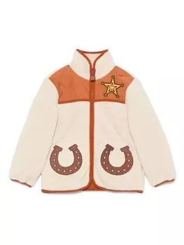 Stella McCartney Kids куртка из искусственной овчины, нейтральный цвет