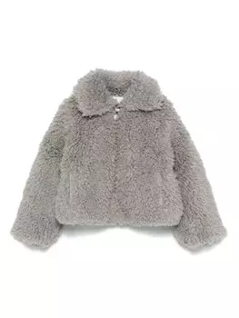 Stella McCartney Kids куртка из искусственной овчины, серый
