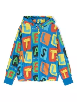 Stella McCartney Kids куртка Letter Blocks с капюшоном, синий