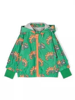 Stella McCartney Kids куртка на молнии с графичным принтом, зеленый