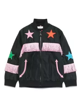 Stella McCartney Kids куртка с бахромой, черный