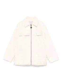 Stella McCartney Kids куртка с бахромой, нейтральный цвет