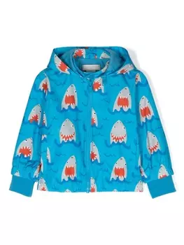 Stella McCartney Kids куртка с капюшоном и принтом, синий