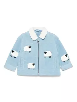 Stella McCartney Kids куртка с овечьим узором, синий