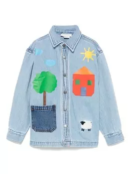 Stella McCartney Kids куртка с принтом «дом», синий
