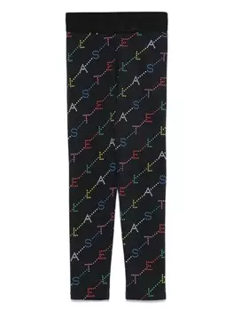 Stella McCartney Kids леггинсы с логотипом, черный