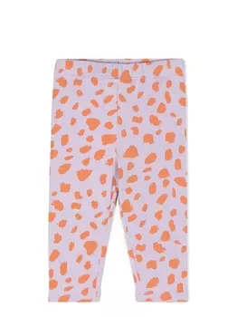 Stella McCartney Kids легинсы с анималистичным принтом, фиолетовый