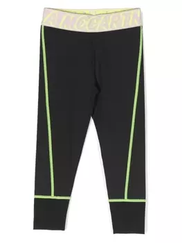 Stella McCartney Kids легинсы с логотипом, черный