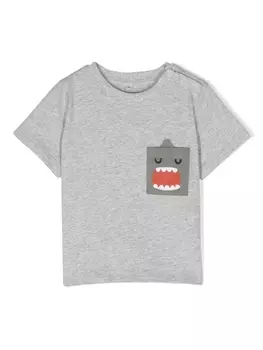 Stella McCartney Kids меланжевая футболка с принтом, серый