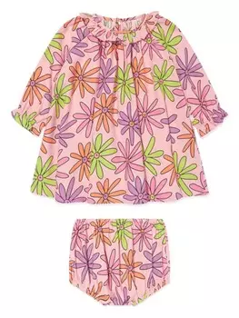 Stella McCartney Kids мини-платье с цветочным принтом, розовый