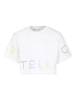 Stella McCartney Kids набивной хлопок, белый