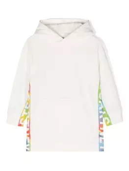 Stella McCartney Kids платье из джерси с логотипом, белый