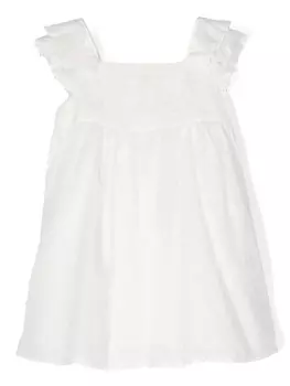 Stella McCartney Kids платье из тюля пуэн-деспри с узором, белый