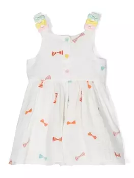 Stella McCartney Kids платье мини с вышивкой, белый