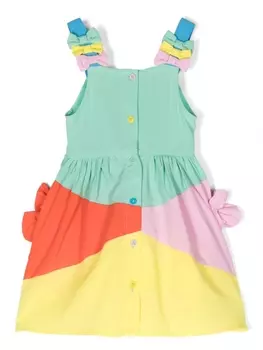 Stella McCartney Kids платье-рубашка с бантом, зеленый