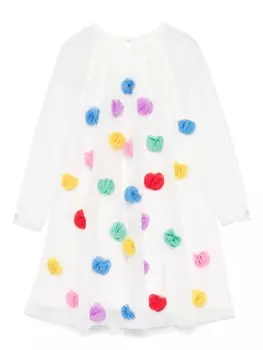 Stella McCartney Kids платье с цветочной аппликацией, белый