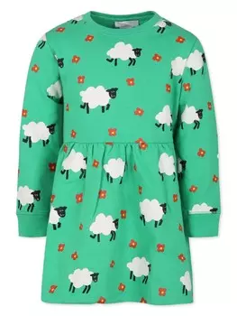 Stella McCartney Kids платье с графическим принтом, зеленый
