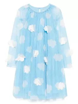 Stella McCartney Kids платье с облачным принтом, синий