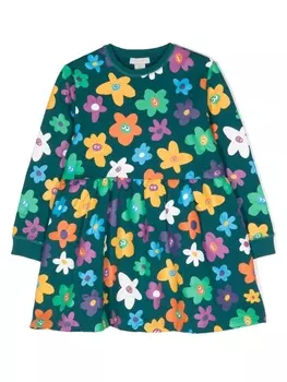 Stella McCartney Kids платье с принтом, синий