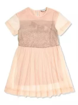 Stella McCartney Kids платье с принтом лошади, розовый