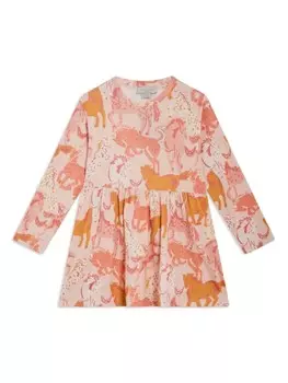 Stella McCartney Kids платье с принтом лошади, розовый