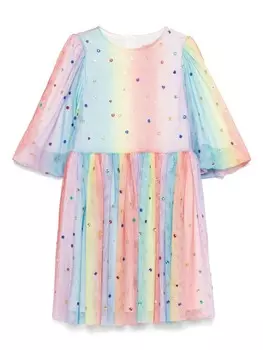 Stella McCartney Kids платье с радужным эффектом, красный