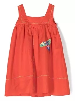 Stella McCartney Kids платье с вышивкой, красный