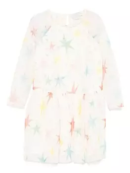 Stella McCartney Kids платье со звездным принтом, белый