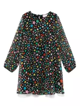 Stella McCartney Kids платье со звездным принтом, черный
