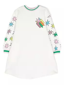 Stella McCartney Kids платье-толстовка Bright Stars, белый
