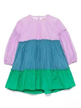 Stella McCartney Kids платье в стиле колор-блок, фиолетовый