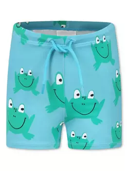 Stella McCartney Kids плавки с принтом лягушек, синий