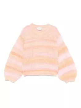 Stella McCartney Kids полосатый свитер, розовый