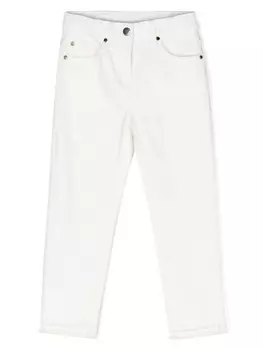 Stella McCartney Kids прямые джинсы средней посадки, белый