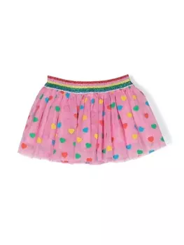 Stella McCartney Kids пышная юбка с нашивками, розовый