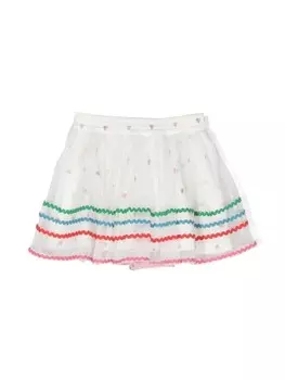 Stella McCartney Kids пышная юбка с принтом, белый