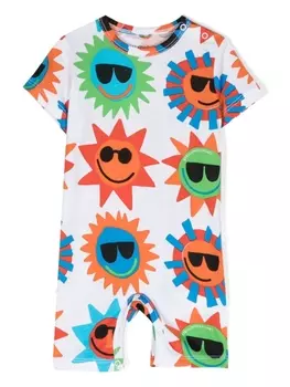 Stella McCartney Kids ромпер из органического хлопка с принтом, белый