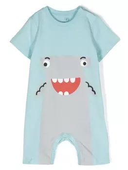 Stella McCartney Kids ромпер Shark, синий