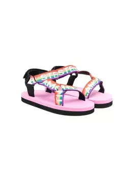 Stella McCartney Kids сандалии на липучках с логотипом, розовый