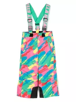 Stella McCartney Kids широкие брюки с абстрактным узором, розовый