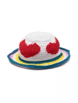 Stella McCartney Kids шляпа вязки интарсия, белый