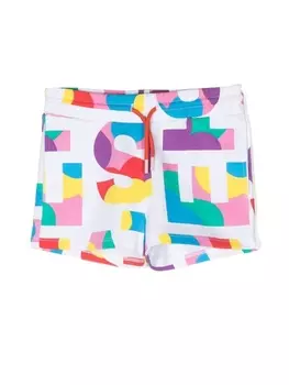 Stella McCartney Kids шорты-бермуды с логотипом, белый