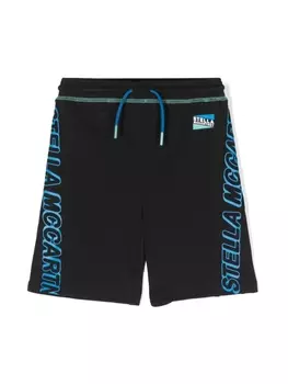 Stella McCartney Kids шорты из джерси с логотипом, черный