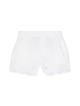 Stella McCartney Kids шорты с английской вышивкой, белый