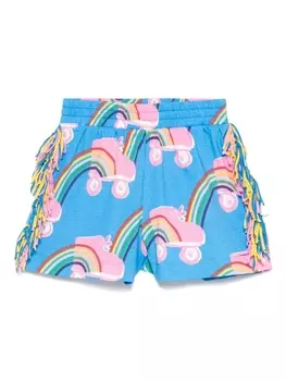 Stella McCartney Kids шорты с графичным принтом, синий