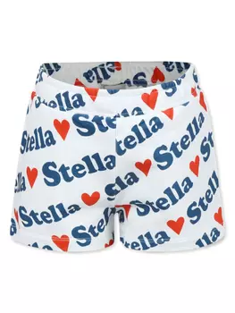Stella McCartney Kids шорты с логотипом, белый