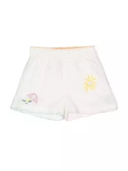 Stella McCartney Kids шорты с вышивкой, белый