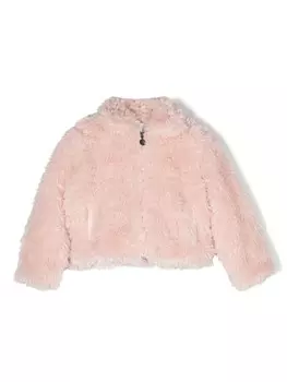 Stella McCartney Kids шуба из искусственного меха, розовый